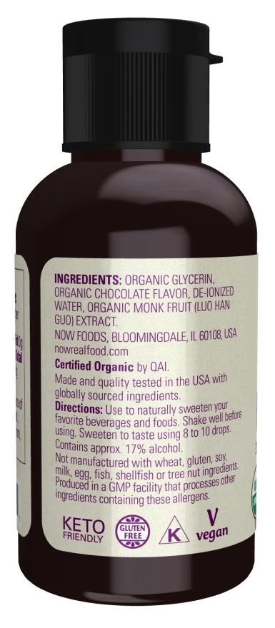 Monk Fruit Chocolate Líquido, Orgânico, ( 53 ml)