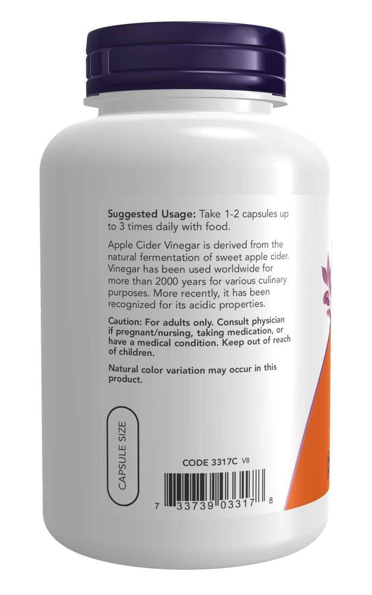 Vinagre de maçã 450 mg - 180 cápsulas vegetais-Now Foods-Outros Produtos De Suplemento,Suplementos