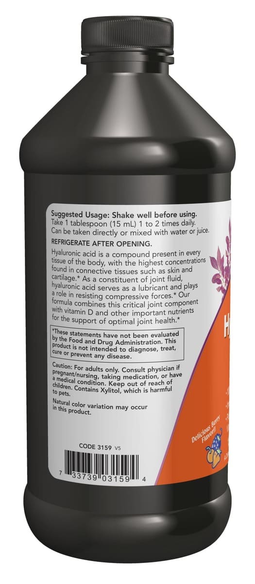 Ácido hialurônico 100 mg líquido - 16 fl. onças-Now Foods-Suplementos, Ácido Hialurônico