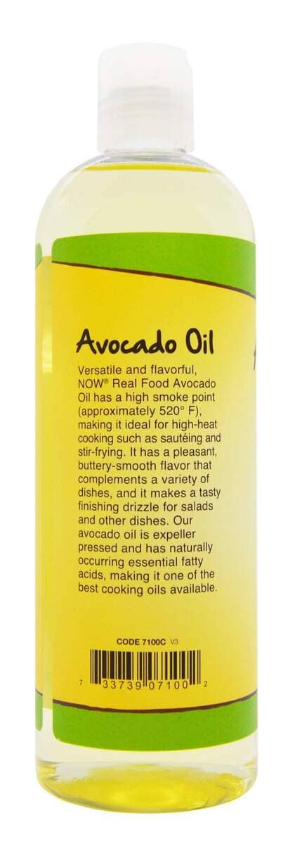 Óleo de cozinha de abacate em garrafa de plástico, 16 fl. onças-Now Foods-Alimentos Naturais,Óleos de cozinha e acabamento