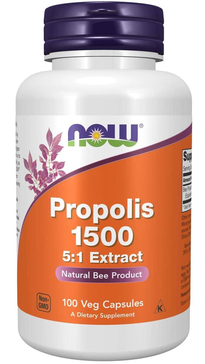 Própolis 1500 - 100 Cápsulas Vegetais-Now Foods-Produtos Apícolas,Suplementos