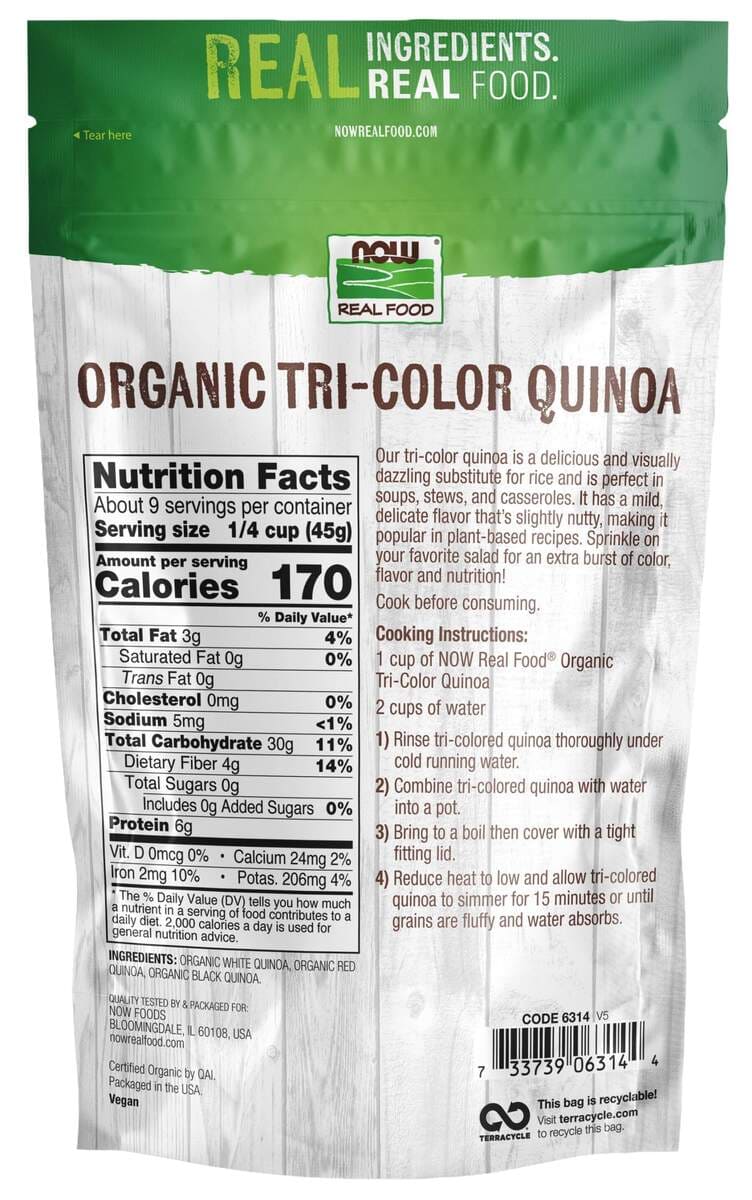 Tri-Color Quinoa, Organic, 14 onças.-Now Foods-Alimentos Naturais,Grãos Antigos