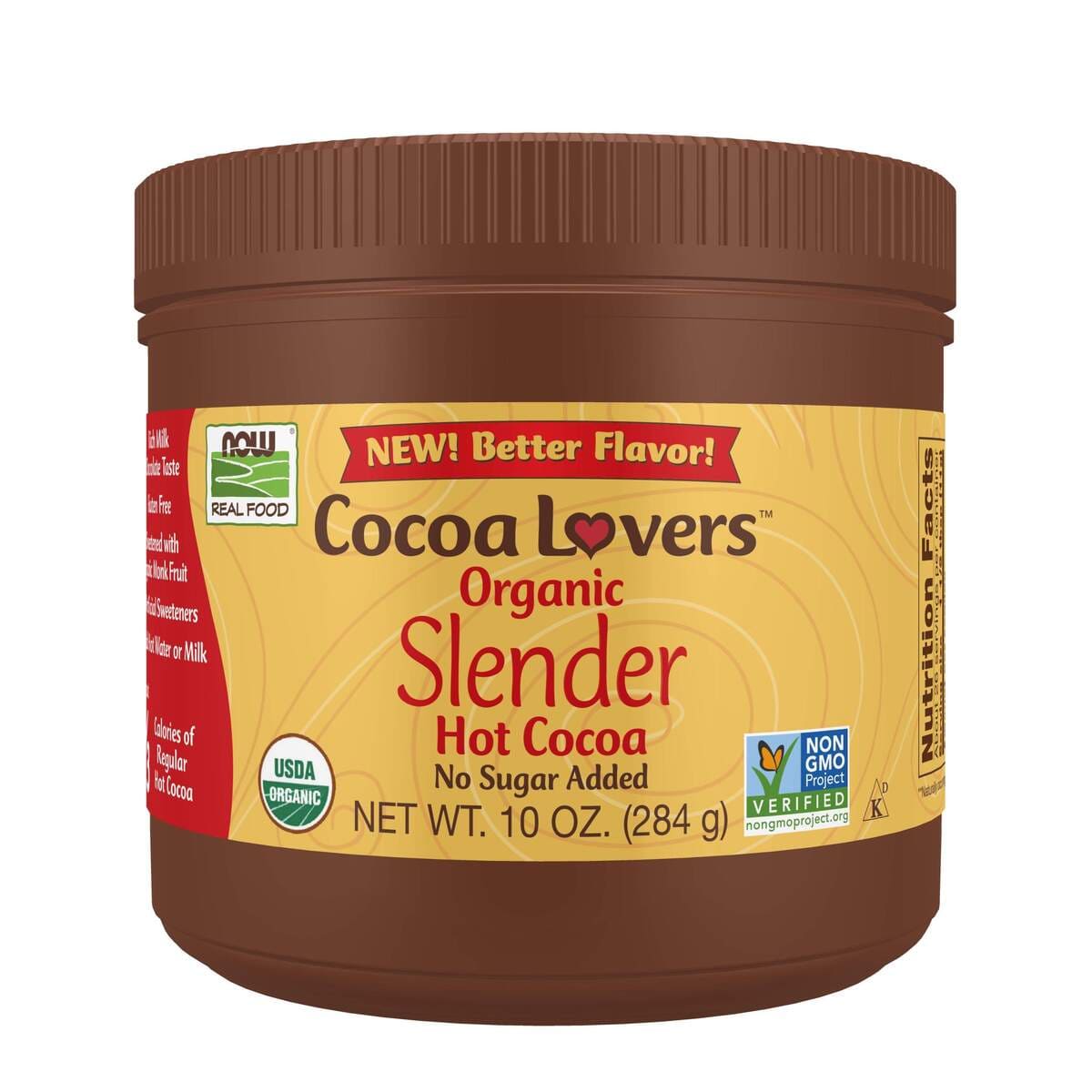 Cocoa Lovers ™ Slender Hot Cacau, orgânico, 10 onças.-Now Foods-Alimentos Naturais, Cacau e Cacau